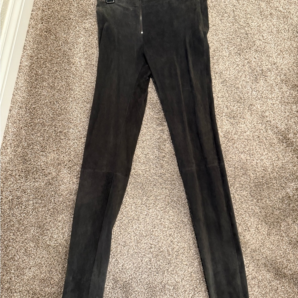 Alice + Olivia Charcoal Suede Trousers